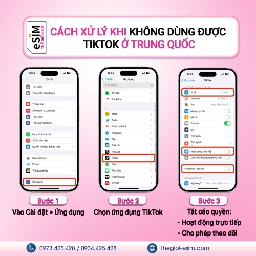 Tắt định vị và dùng eSIM Trung Quốc giúp bạn lướt TikTok mượt mà không lo bị chặn mạng.